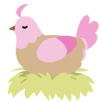 little cuppycake, a beige and pink chicken with a head pattern