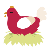 A crimson and cream chicken