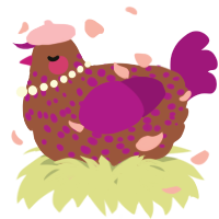 A russet and plum chicken with a speckle pattern