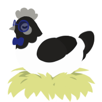 A mist and sable chicken with a head pattern