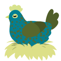 Swampgrass, a sea and olive chicken with a speckle pattern