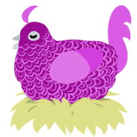 A plum and orchid chicken with a double-lace pattern