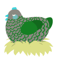 A ash and leaf chicken with a lace pattern