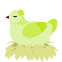A apple and lime chicken with a neck-speckle pattern