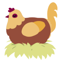 A russet and honey chicken with a head pattern