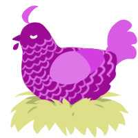 A plum and orchid chicken with a lace pattern