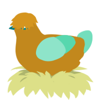 A ochre and mint chicken