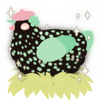 A sable and mint chicken with a speckle pattern