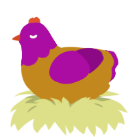 Bacchus, a ochre and plum chicken with a head pattern