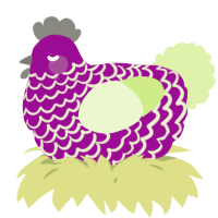 A plum and apple chicken with a lace pattern