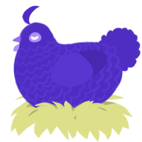 A indigo chicken with a lace pattern