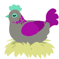 A ash and plum chicken with a neck-speckle pattern