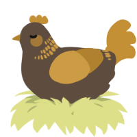 A bark and gold chicken with a neck-band pattern