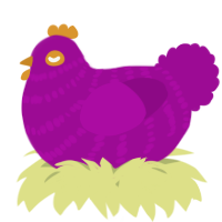 A plum chicken with a bar pattern