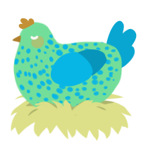 (unnamed), a spring and cerulean chicken with a speckle pattern