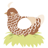 Cafe, a brown and cream chicken with a lace pattern