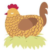 A honey and brown chicken with a lace pattern
