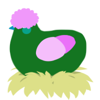 A leaf and lavender chicken