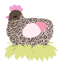 A bark and rose chicken with a double-lace pattern