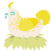 A cream and yellow chicken with a half-lace pattern