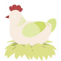 A cream and lemon chicken with a neck-band pattern