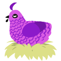 A orchid and violet chicken with a lace pattern