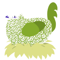cauliflower, a white and chartreuse chicken with a double-lace pattern