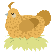 A honey and gold chicken with a speckle pattern