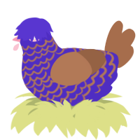 A indigo and brown chicken with a lace pattern