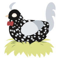 obscurity, a sable and mist chicken with a speckle pattern