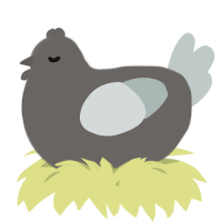 A grey and silver chicken