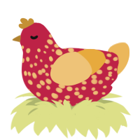 CNY, a crimson and honey chicken with a speckle pattern