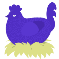 A indigo chicken with a double-lace pattern