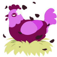 Bayemon, a wine and orchid chicken with a head pattern
