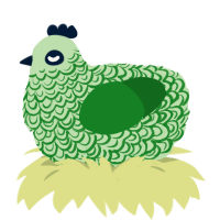 johann de lune, a gluppy and leaf chicken with a double-lace pattern