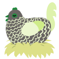(unnamed), a grey and apple chicken with a lace pattern
