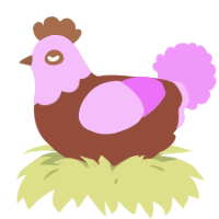 A russet and lavender chicken with a head pattern