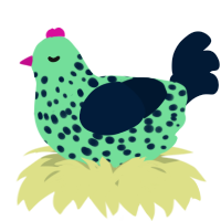 A spring and tumblr chicken with a speckle pattern
