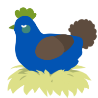 A ultramarine and bark chicken