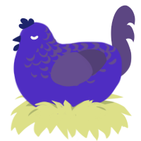 xray, a indigo and overcast chicken with a half-lace pattern