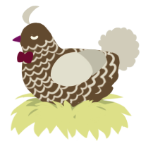 A bark and silver chicken with a lace pattern