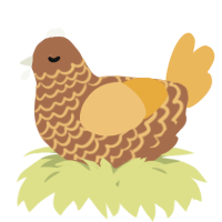 A brown and honey chicken with a lace pattern