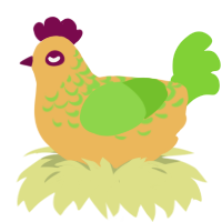 A honey and grass chicken with a half-lace pattern