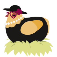 A sable and honey chicken with a head pattern