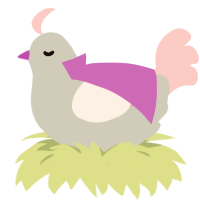 Bonny, a silver and rose chicken
