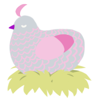 A mist and pink chicken with a lace pattern