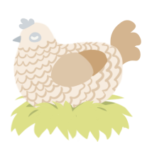 A cream and beige chicken with a lace pattern