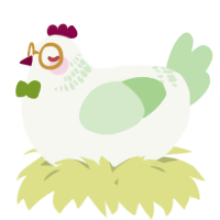 A white and gluppy chicken with a neck-band pattern