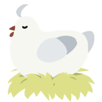 A white and mist chicken