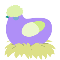 A lilac and apple chicken